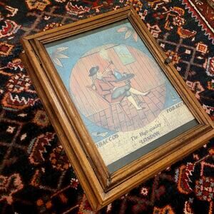 Vintage Wooden Key Cabinet Tabacco Art